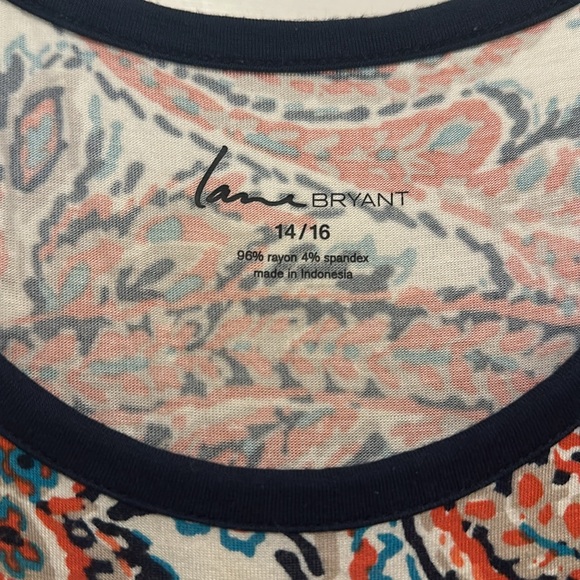 Lane Bryant Top, size 14/16, multi color print - Picture 2 of 5